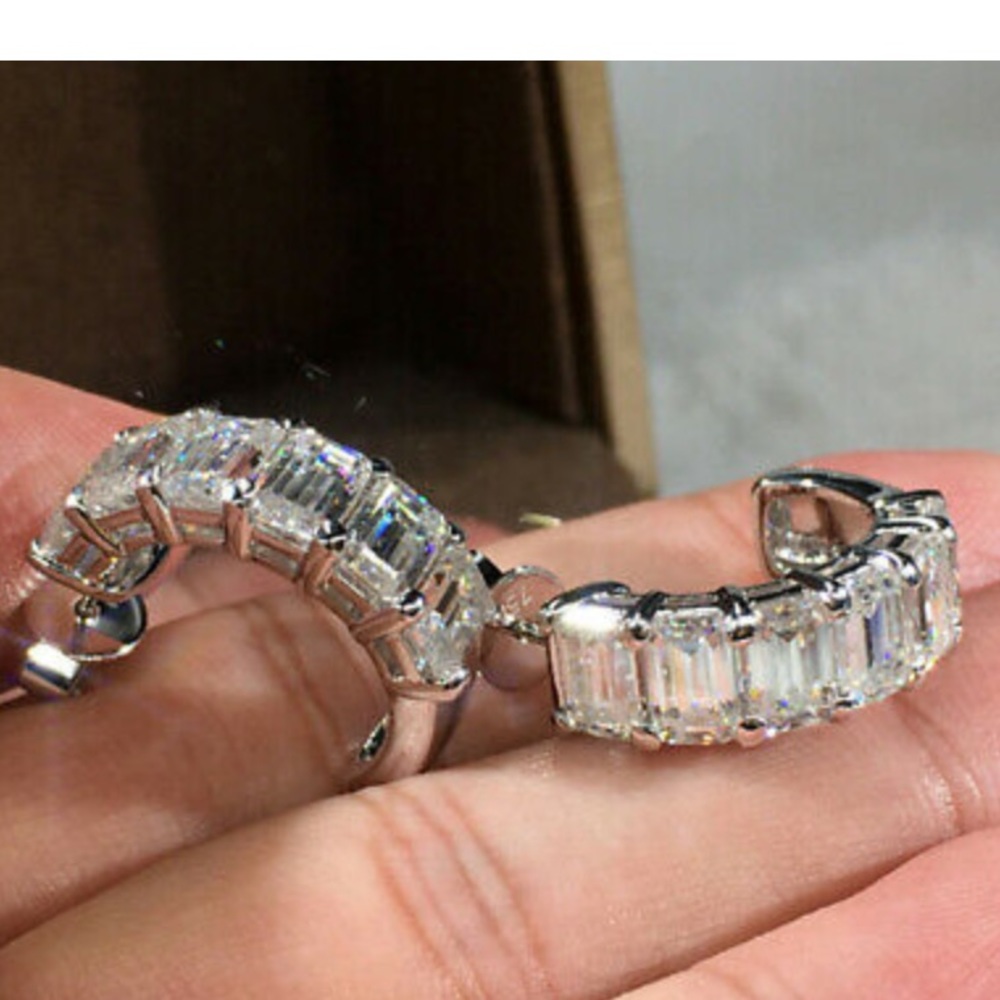 New Sterling silver diamond earrings